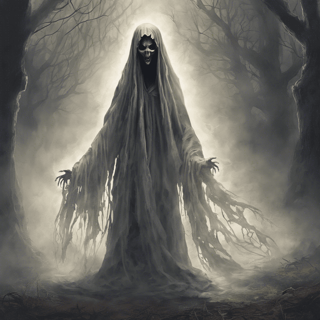 The Wailing Banshee is a ghostly figure wrapped in tattered funeral shrouds, her eyes glowing with an otherworldly light. She emits an ear-piercing scream that chills the bones of anyone who hears it, and her touch drains the life force of her victims.