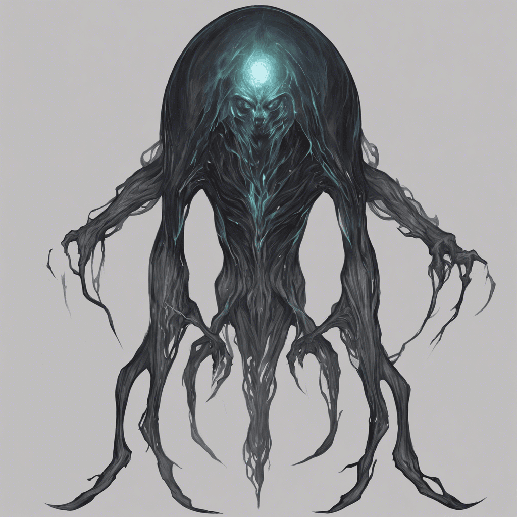 The Void Specter is a spectral being shrouded in dark energy, its form constantly shifting and distorting. It emits an eerie glow that seems to suck in all light around it, giving off an unsettling presence.