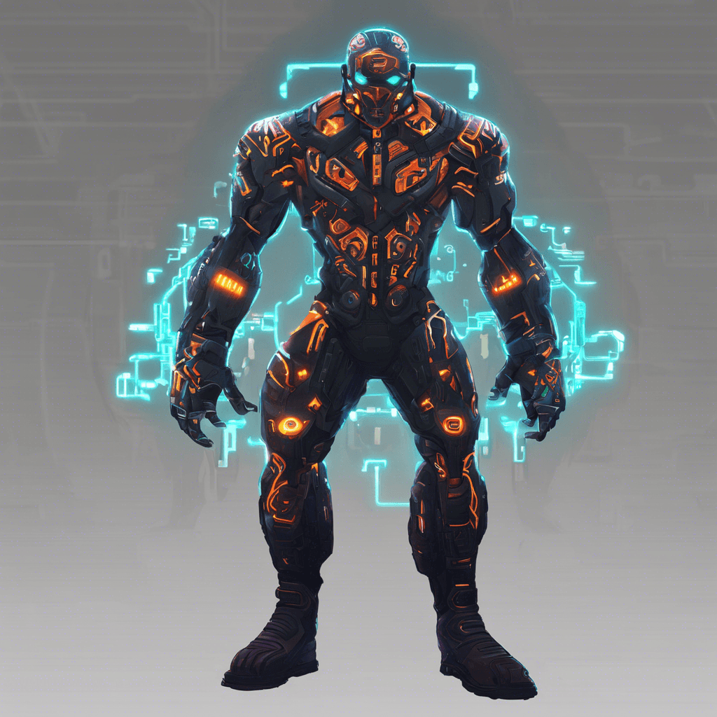 The Circuit Breaker is a cybernetically enhanced thug, covered in glowing circuit patterns across their body. They move with unnerving precision, their cybernetic enhancements granting them enhanced strength and agility. Their glowing eyes scan the area, looking for their next target.