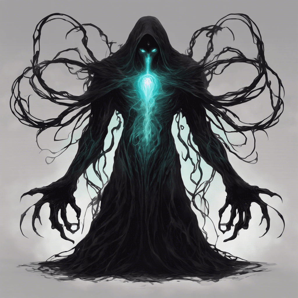 A towering, shadowy figure with tendrils of dark energy emanating from its form. Its eyes glow with a malevolent light, and its touch drains the essence of life from its victims. The Void Wraith is a formidable foe that strikes fear into the hearts of all who encounter it.