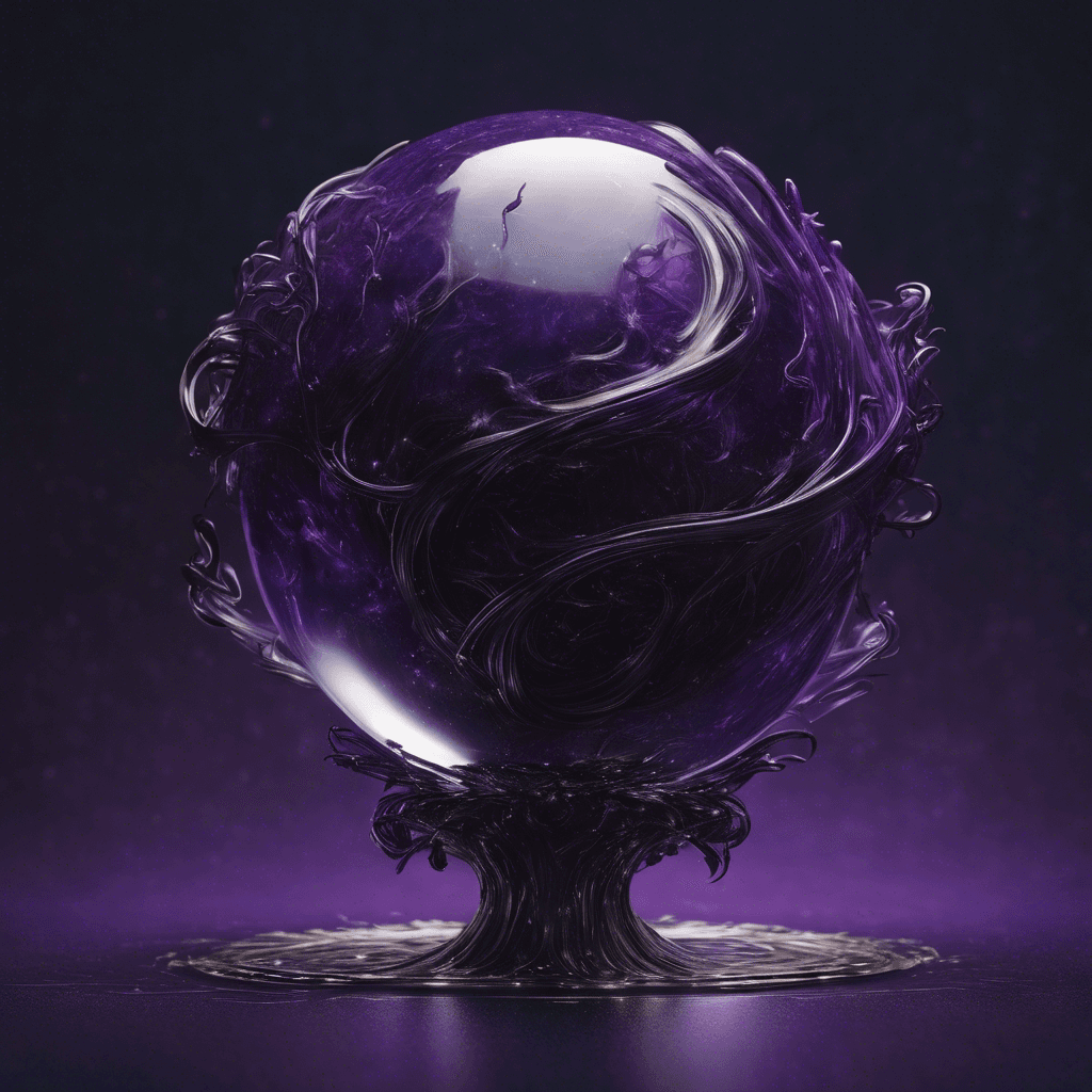 A floating, ethereal form with shimmering tendrils of darkness that reach out like fingers, its core a pulsating orb of deep purple and black hues