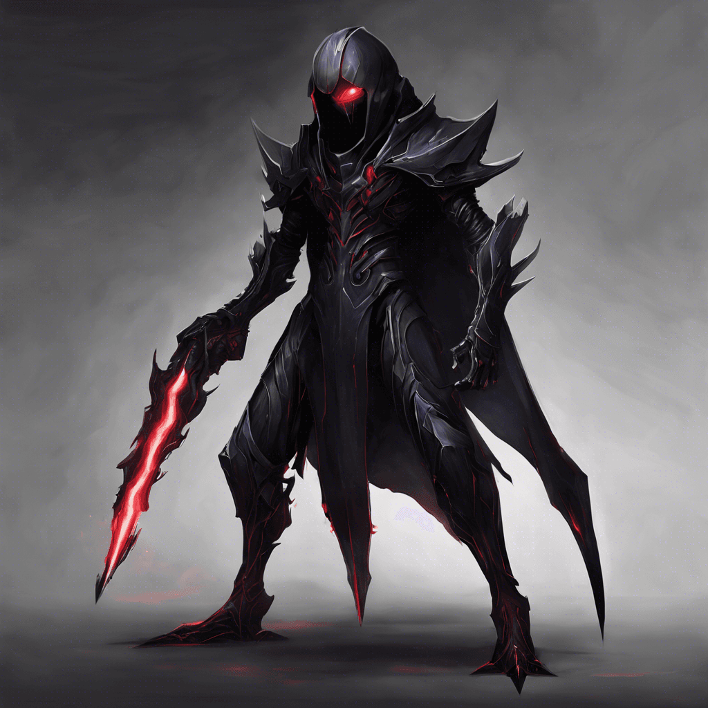 The Void Strider is a sleek and shadowy figure, seemingly clad in darkened armor that absorbs all light around it. Its movements are silent and calculated, with glowing red eyes that pierce through the darkness of space. It emits an aura of cold emptiness, chilling even the bravest of souls.