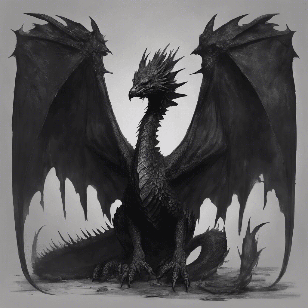 A massive, scale-covered drake with smoldering eyes and smoke unfurling from its nostrils. It has charred black scales, and its wings shadow the throne room's grandeur, spiked tail twitching with anticipation.