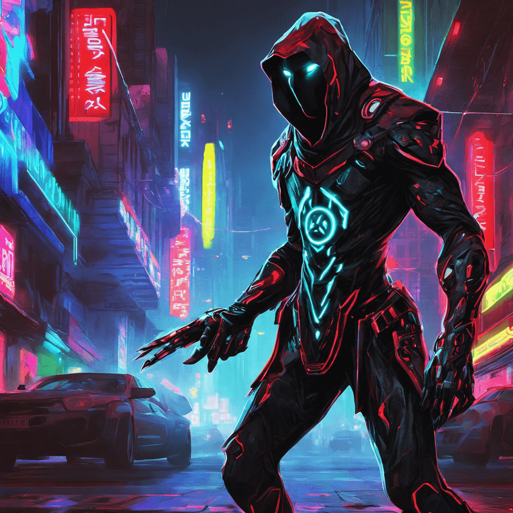 The Neon Stalker is a cybernetically enhanced assassin that prowls the neon-lit streets of the city, blending in with the colorful lights and shadows. Its cybernetic eyes glow with a menacing red light, scanning for its target with deadly accuracy. With sleek, metallic limbs and razor-sharp blades hidden beneath its cloak, the Neon Stalker is a silent and deadly predator.