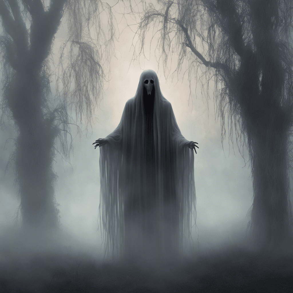 A ghostly figure shrouded in the eternal fog of Willow's End, the Specter of the Mist appears as a translucent being with glowing eyes that pierce through the darkness. Its presence chills the air, sending shivers down the spine of any who gaze upon it.