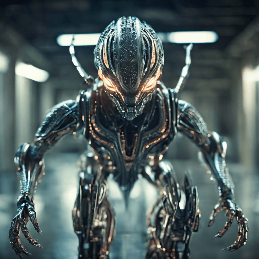 The Xenon Strider is a robotic alien creature with sleek metallic limbs and a glowing core at its center. Its body is covered in intricate circuit patterns, and it emits a faint hum as it moves. The Xenon Strider moves with surprising speed and agility, capable of dodging attacks effortlessly.