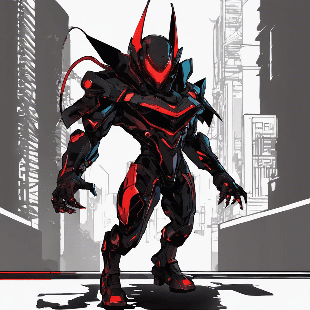 The Cyber Shadow Assassin is a sleek and agile humanoid figure draped in dark, reflective armor that seems to blend seamlessly with the shadows of the cyberpunk city. Its eyes glow with an eerie red light, and its cybernetic enhancements make it a formidable foe in both close combat and stealth operations.