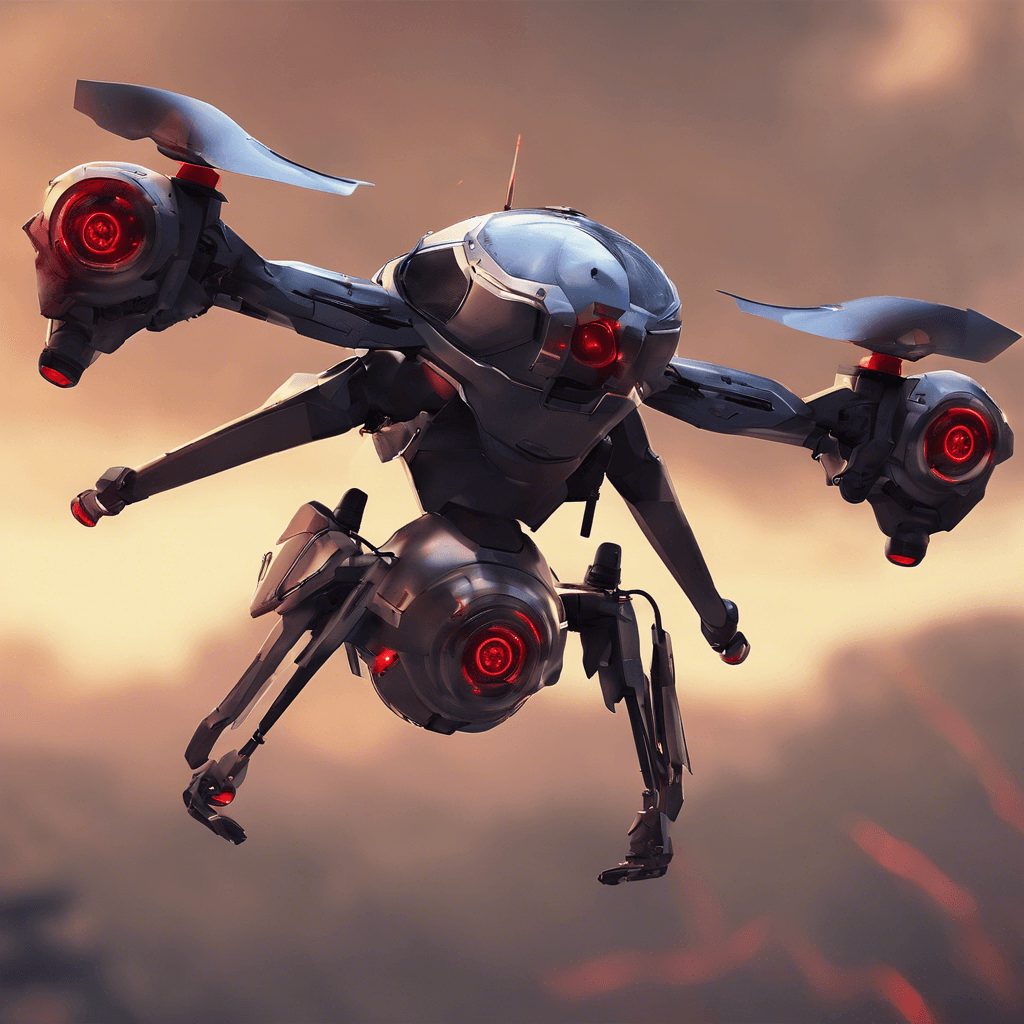 The Sentinel Drone is a sleek, metallic automaton equipped with advanced sensors and weaponry. It hovers effortlessly in the air, emitting a low hum as it scans its surroundings with its glowing red optics. Its movements are precise and calculated, ready to engage any intruders with deadly accuracy.