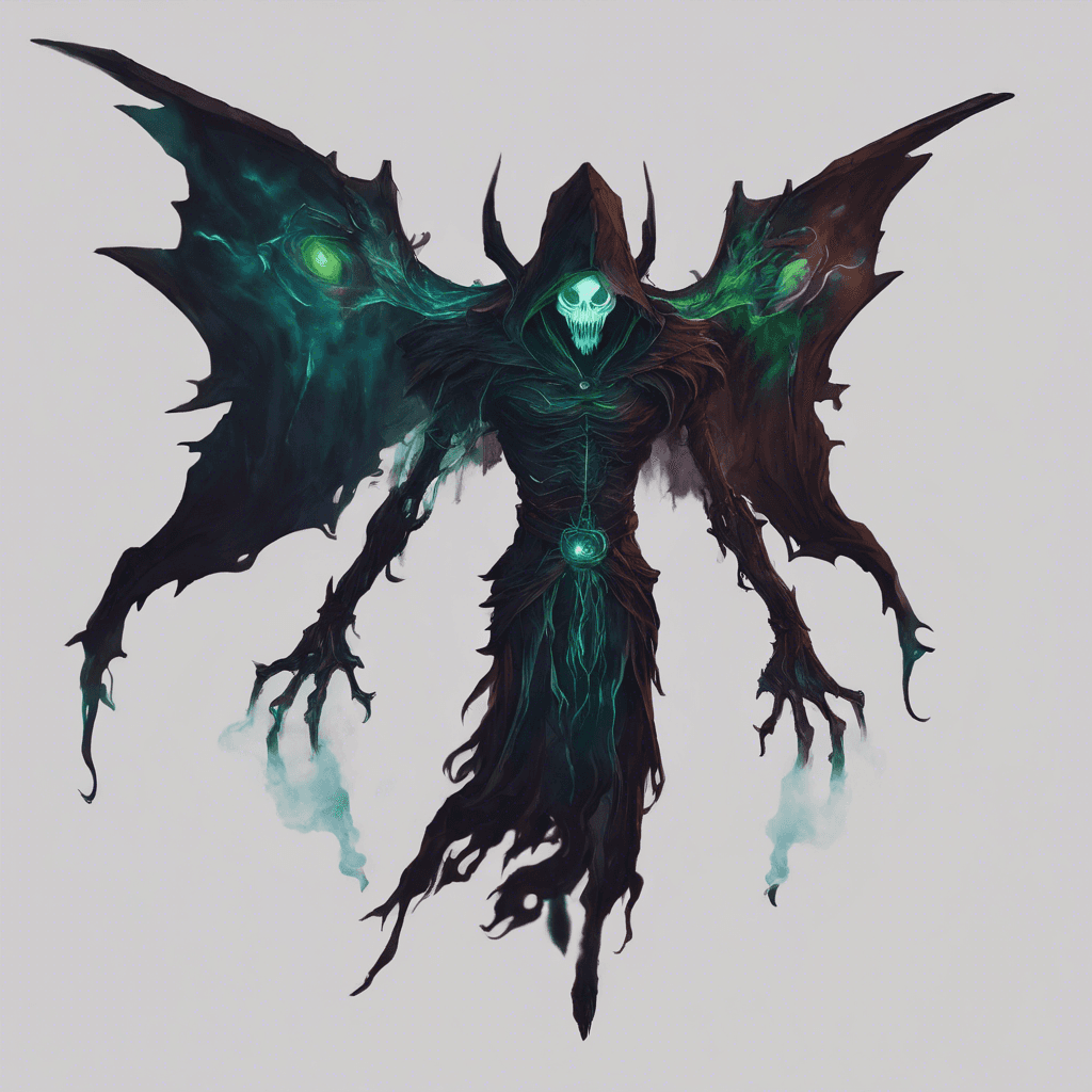 A smoky silhouette shifting through various spectral colors, the Temporal Wraith has intangible forms with glowing white eyes that cut through the air like daggers.