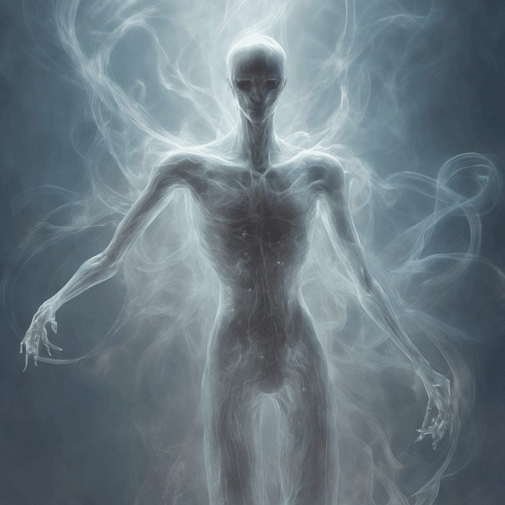 A translucent figure with elongated fingers, its eyes are hollow pits, and trails of ethereal vapor stream from its form, creating a chill in the air.