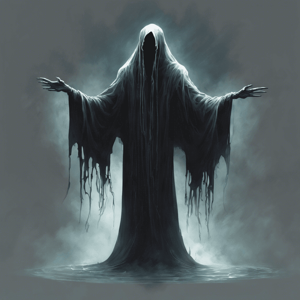 A tall and translucent figure, drifting silently through the air. Its eyes are pools of darkness, and its touch sends shivers down your spine. The Spectral Wraith emits an eerie wail that chills you to the core.