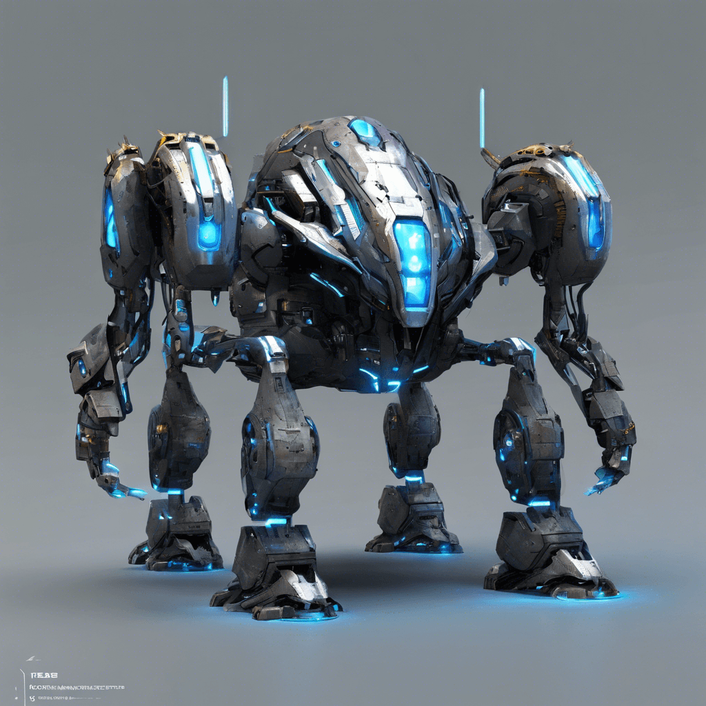 The Quantum Disruptor is a sentient, floating mech with scintillating circuits running along its sleek, metal carapace. It has a core that pulses with a strange blue light and arms that end in various tools and weaponry.