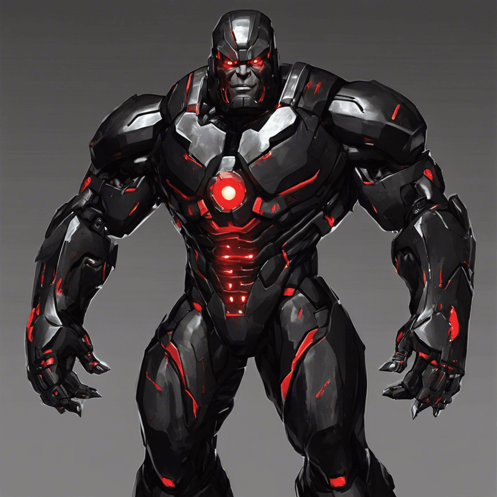 The Cybernetic Enforcer is a hulking figure clad in sleek black armor with glowing red accents. Their cybernetic enhancements hum with power as they stand ready to protect the CyTech Corporation at all costs. Built for combat, they move with precision and strength, their eyes scanning for any potential threats.