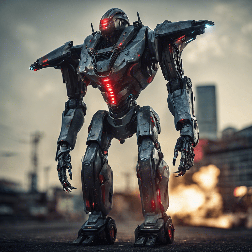 The Cyber Sentinel is a towering robotic guardian, equipped with sleek, metallic armor and glowing red optics scanning its surroundings. Its powerful limbs are capable of delivering devastating strikes, while its advanced targeting system allows for precise long-range attacks.