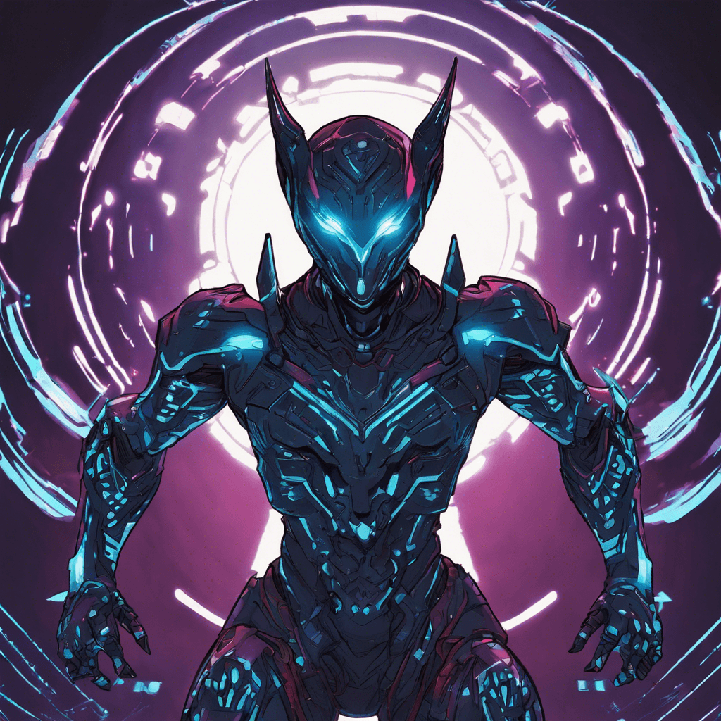 The Cyber Shadow Assassin is a sleek and agile humanoid figure, clad in stealth-enhancing cybernetic armor that seamlessly blends with the shadows. Its body is covered in intricate glowing circuit patterns, with glowing eyes that pierce through the darkness. It moves with unnatural speed and precision, ready to strike at any moment.