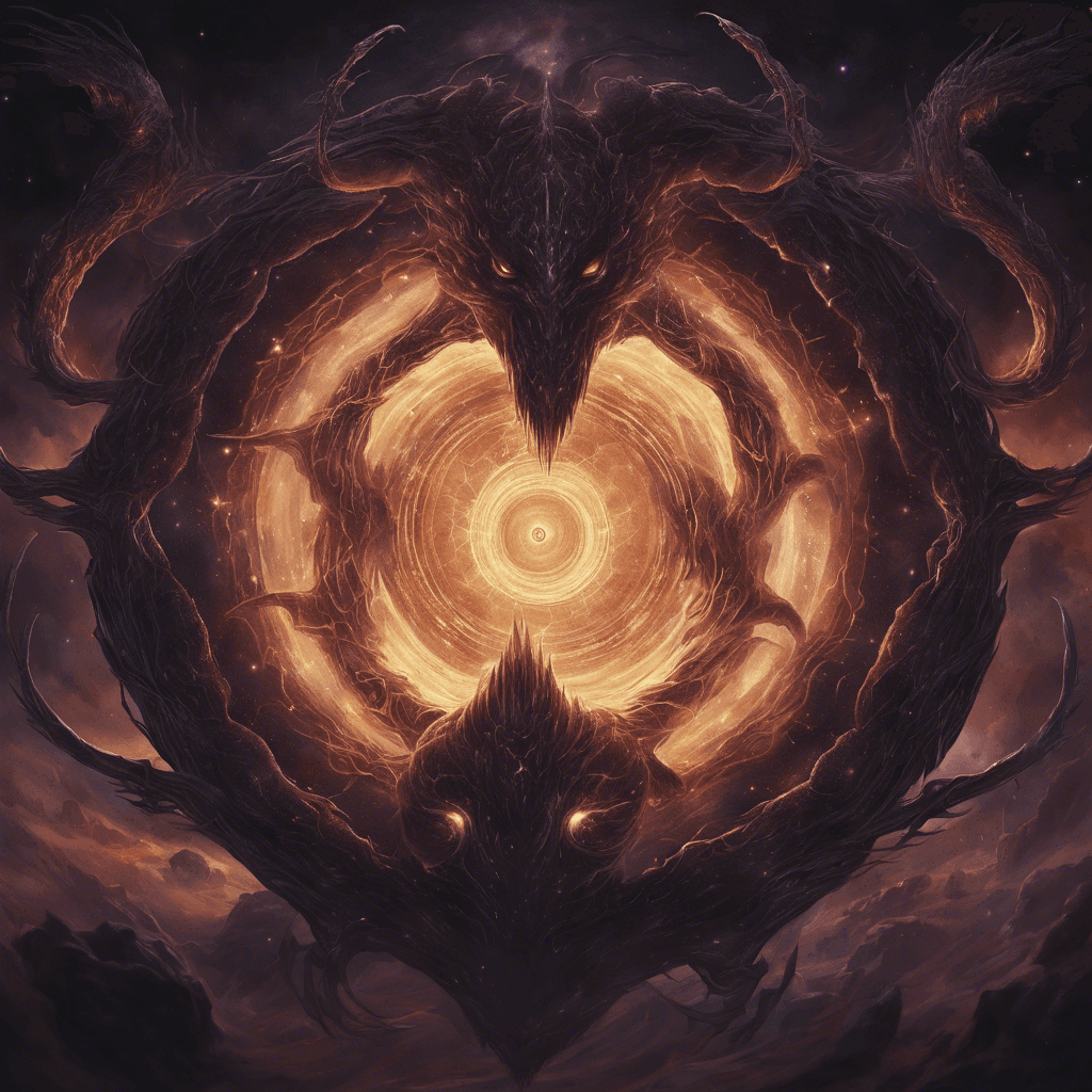 The Void Starbeast is a cosmic entity shrouded in darkness, its form constantly shifting and warping as if it doesn't belong in this plane of existence. It emits an eerie glow from its many eyes that seem to peer into the very soul of those who dare to gaze upon it.