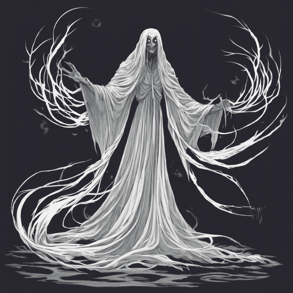 The Spectral Banshee is a chilling apparition, with long, flowing hair and ragged, ethereal robes. Its eyes glow with an otherworldly light, and a mournful wail fills the air as it floats towards you, ready to unleash its ghostly powers.