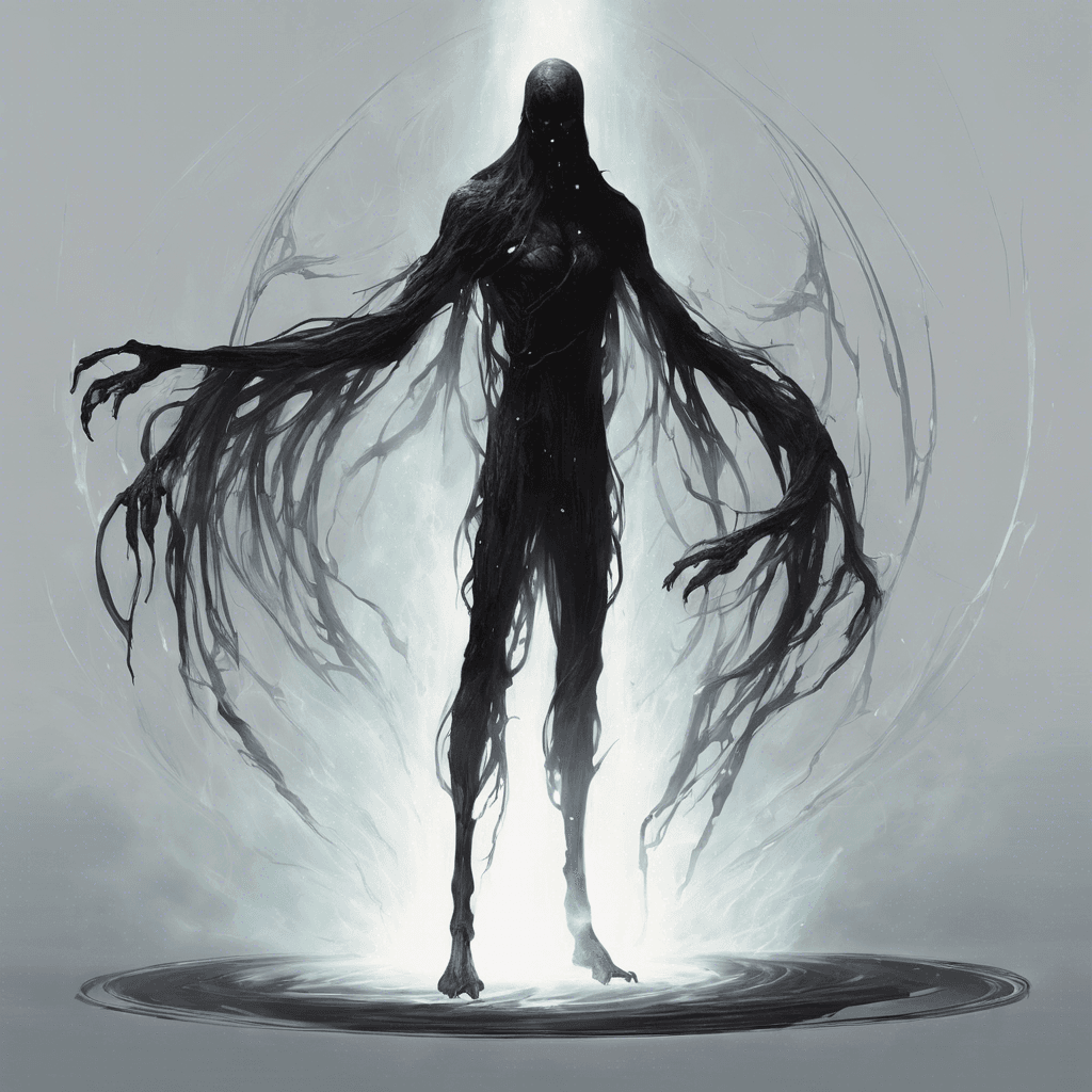 The Void Wraith is a spectral entity composed of dark energy, floating ominously in the vacuum of space. Its ethereal form constantly shifts and twists, giving off an unsettling aura of otherworldly power.