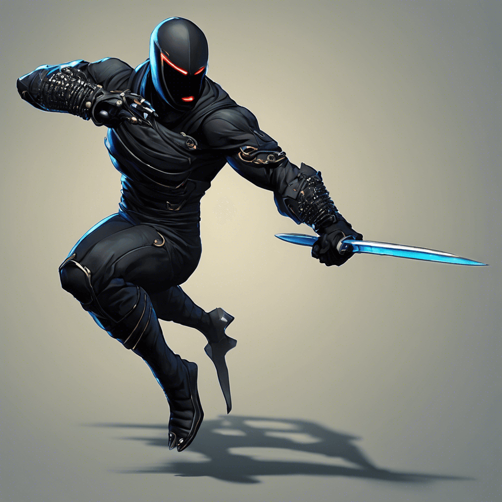 A sleek figure clad in black, the Cyberninja Assassin moves with deadly precision. Enhanced with cybernetic implants, this enemy is equipped with sharp retractable blades and enhanced agility, making them a formidable opponent in close combat.