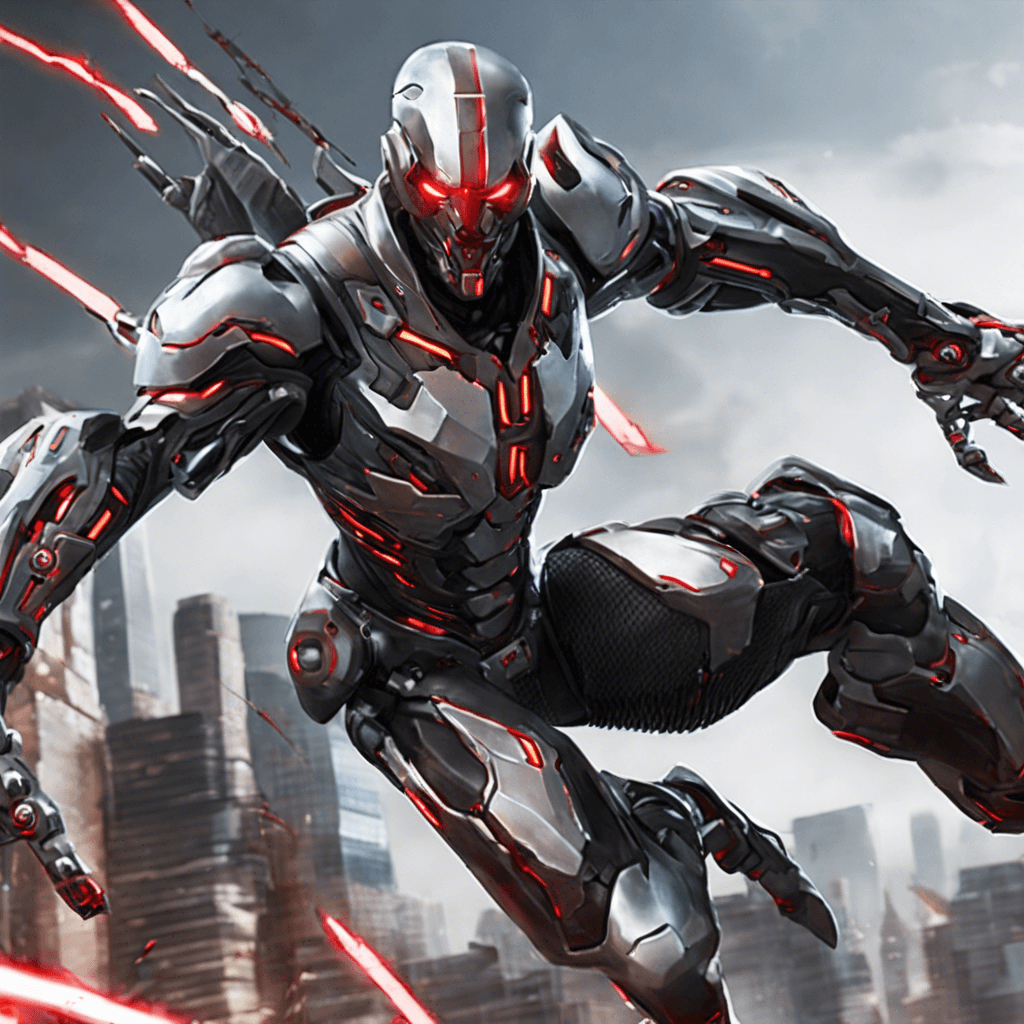 The Nexus Cyborg Assassin is a sleek, metallic figure with glowing red eyes and razor-sharp cybernetic limbs. Its body is covered in dense armor plating, making it extremely resilient to physical damage. Its advanced optical sensors allow it to track targets with deadly accuracy.