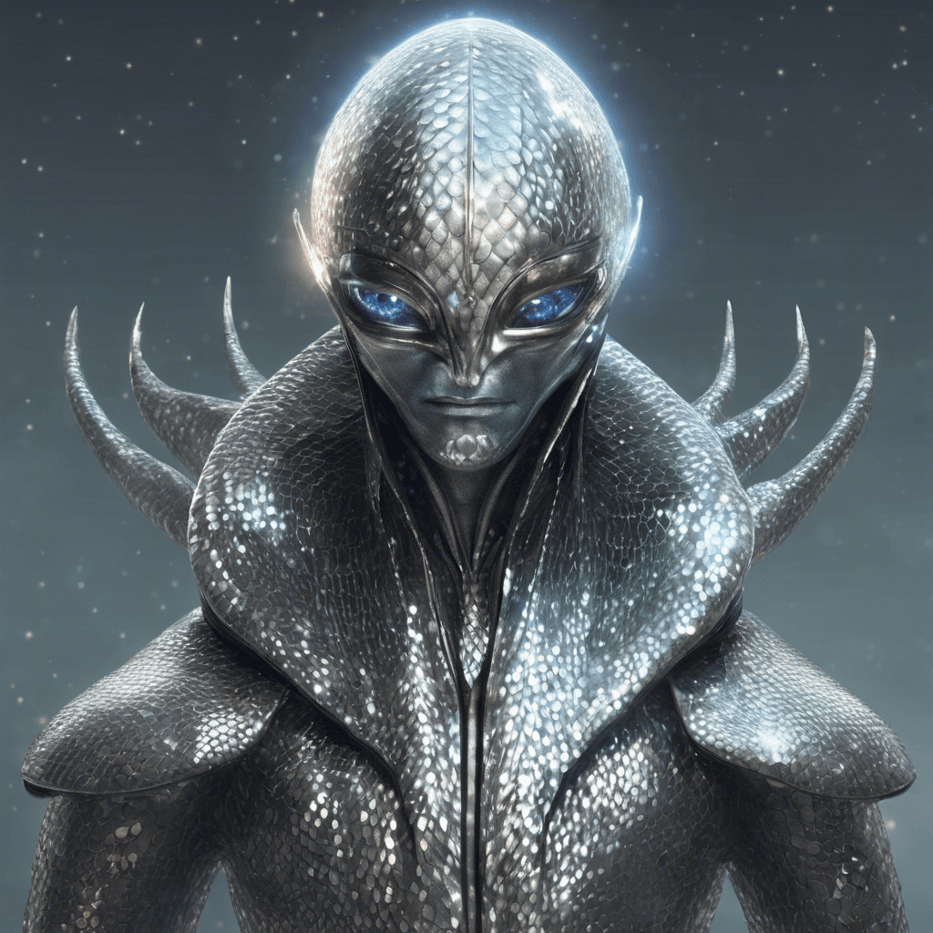 The Xenon Drifter is a mysterious alien being, covered in shimmering silver scales that reflect the light eerily. Its eyes glow with an otherworldly intelligence, and its movements are swift and unpredictable.