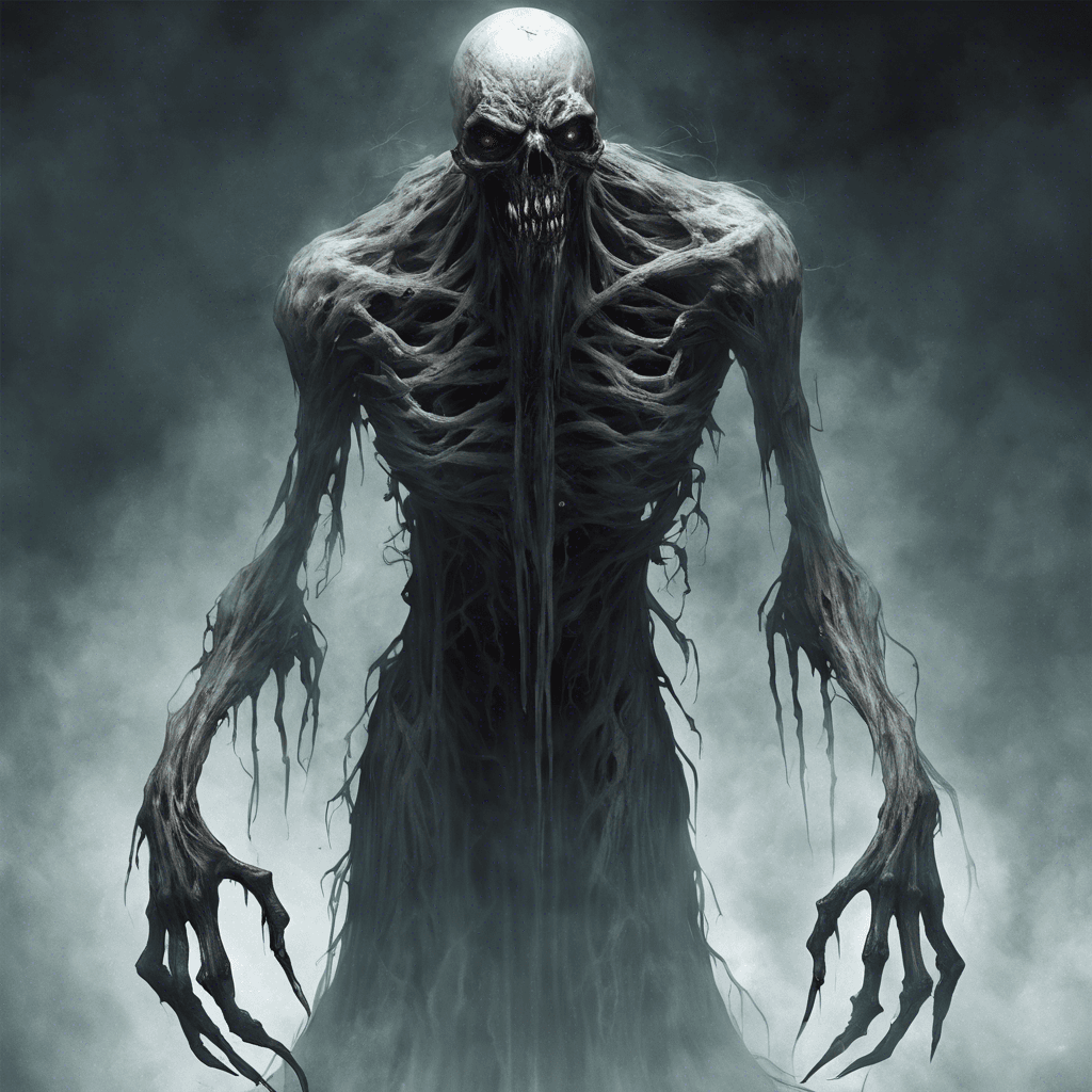 The Spectral Revenant is a twisted and malevolent spirit, its form constantly flickering between transparency and solid darkness. Its eyes glow with an unnatural light, and its long, claw-like fingers reach out to grasp at its victims. It emits a bone-chilling wail that freezes the blood of those who hear it.