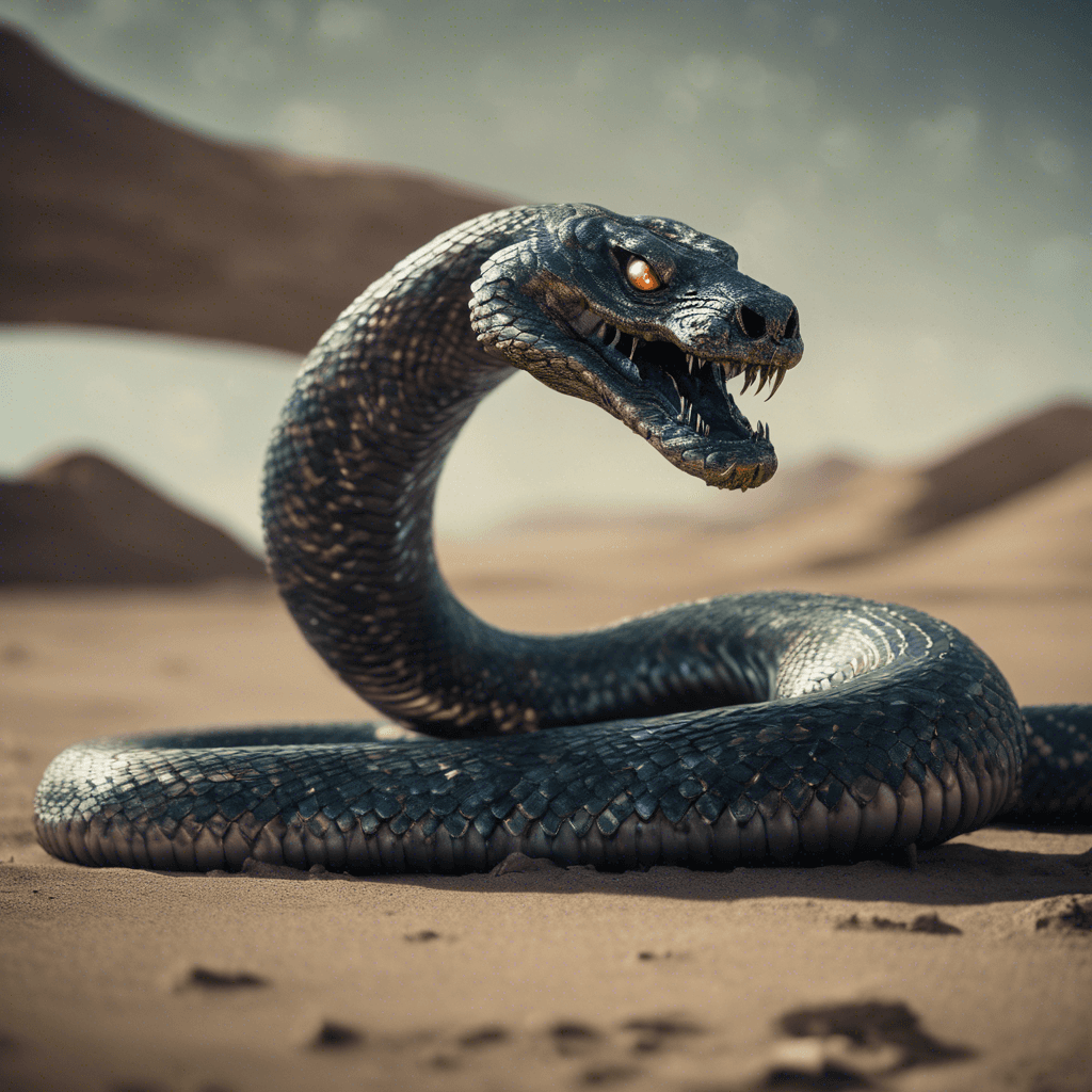 The Cosmic Serpent is a massive, shimmering snake-like creature that weaves through the vast expanse of space. Its scales glisten with cosmic energy, and its eyes sparkle with ancient knowledge of the universe. It moves with a graceful yet deadly presence, ready to strike at any moment.