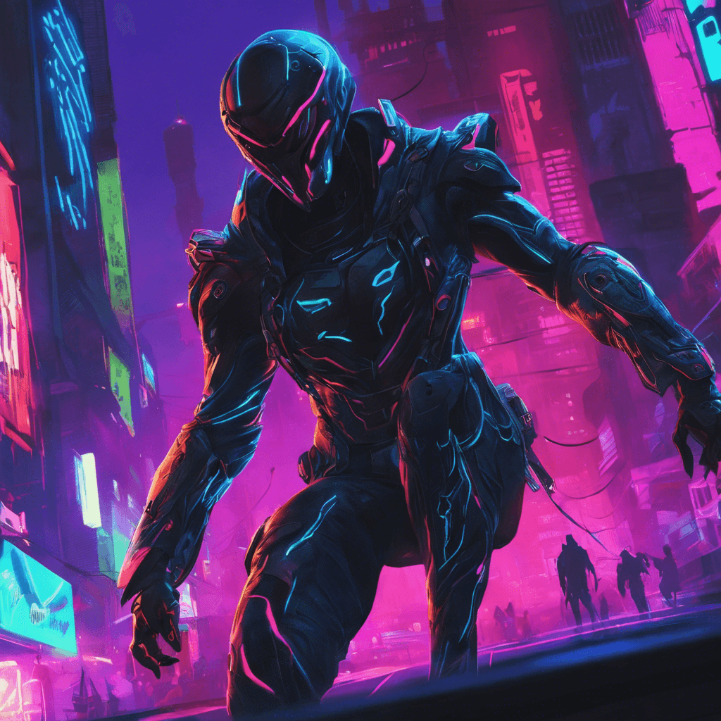 The Neon Shadow Assassin is a sleek, cybernetically enhanced enemy that moves with the speed and precision of a ghost in the neon-lit streets of Neon City. Its body is covered in dark, reflective armor that seems to blend seamlessly with the shadows, making it almost impossible to spot until it strikes.