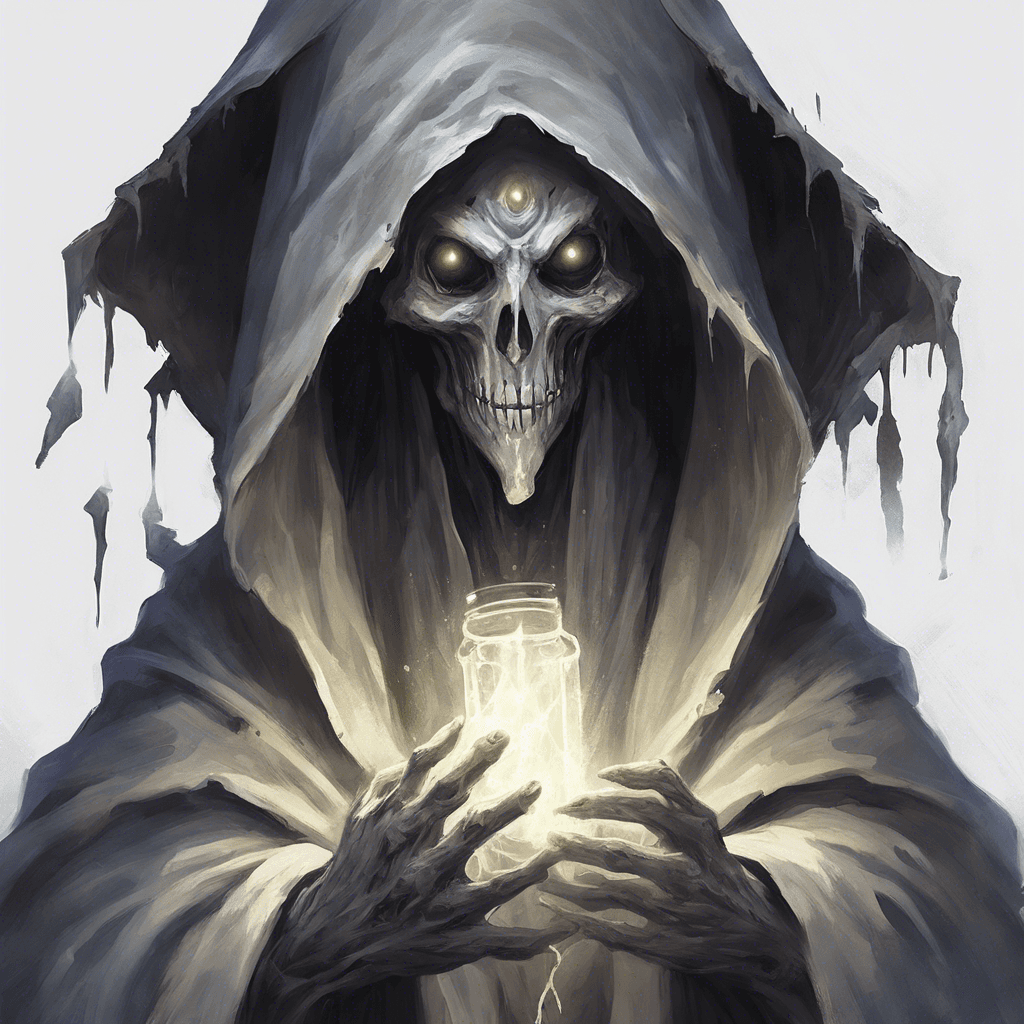 The Spectral Seeker is an ethereal being dressed in tattered robes, its form flickering in and out of existence as if it's not fully present in the physical realm. Its eyes glow with an otherworldly light, and a chill runs down your spine as it locks its gaze on you, ready to strike.