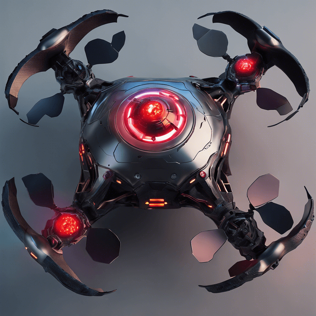 The Nebula Drone is a sleek robotic entity that hovers effortlessly through the air, its metallic surface reflecting the colorful lights of the surrounding nebula. It emits a soft humming sound as it scans its surroundings with glowing red sensors, ready to defend its territory.