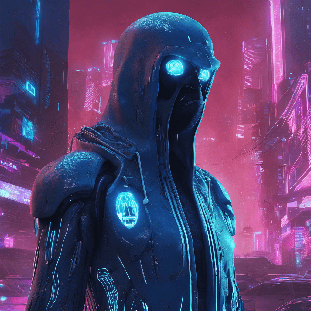 The Cyber-Spectre is an advanced security AI designed to protect sensitive data and facilities. It appears as a ghostly figure made of flickering blue light, moving silently and swiftly through the networked environment. Its glowing eyes scan for intruders with pinpoint accuracy, ready to strike with deadly precision.