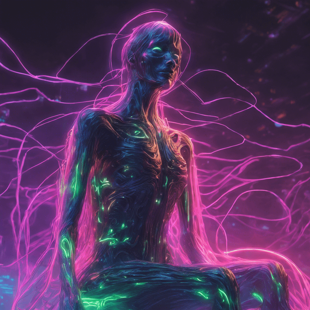 A hazy, translucent figure shimmering with neon lights, the Neon Wraith floats above the ground, its semi-visible form constantly shifting and distorting.