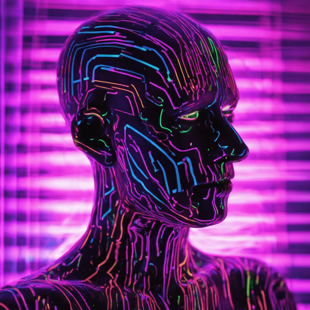 The Neon Glitch is a humanoid figure made entirely of flickering neon lights, their form constantly shifting and glitching in unpredictable patterns. They emit an eerie static noise as they move, disorienting those who dare to face them.