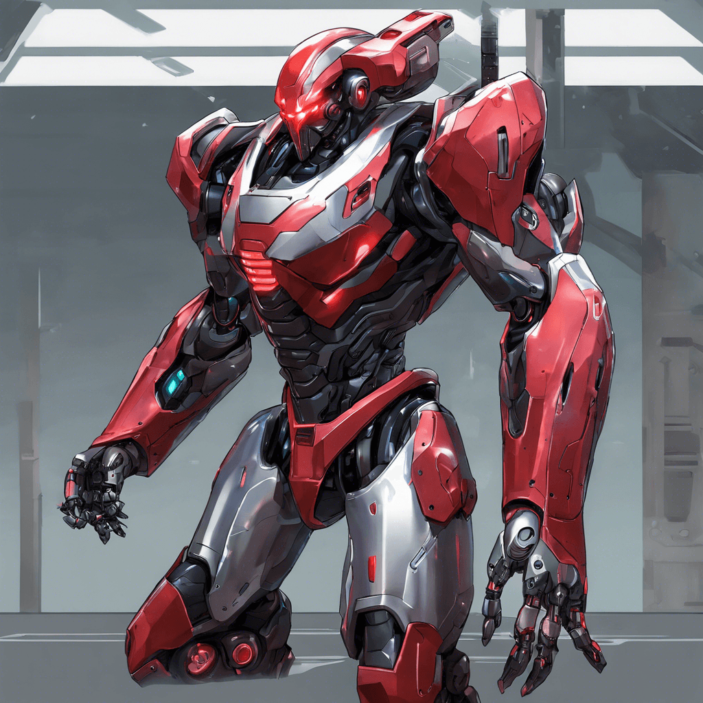 The Cybernetic Sentinel is a humanoid robot with sleek metallic armor covering its body. Its glowing red eyes scan the area, constantly evaluating threats. Armed with advanced weaponry and defensive systems, it is a formidable opponent in combat.