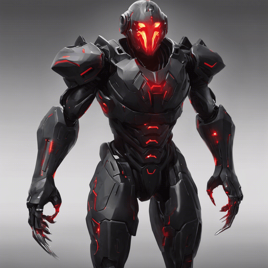 The Cybernetic Stalker is a stealthy humanoid figure, clad in sleek, black armor with glowing red cybernetic enhancements. Its eyes scan the surroundings with advanced sensors, and its movements are quick and precise. Armed with retractable blades and hidden EMP grenades, this enemy strikes from the shadows with deadly efficiency.