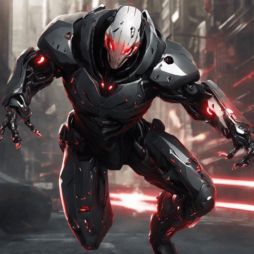 The Cybernetic Assassin is a sleek, humanoid figure adorned with advanced cybernetic implants and enhancements. Its glowing red eyes pierce through the darkness, scanning for targets with deadly precision. Sharp retractable blades extend from its arms, ready to strike at a moment's notice. Its entire body is covered in a sleek, black armor that seems impervious to any physical damage.