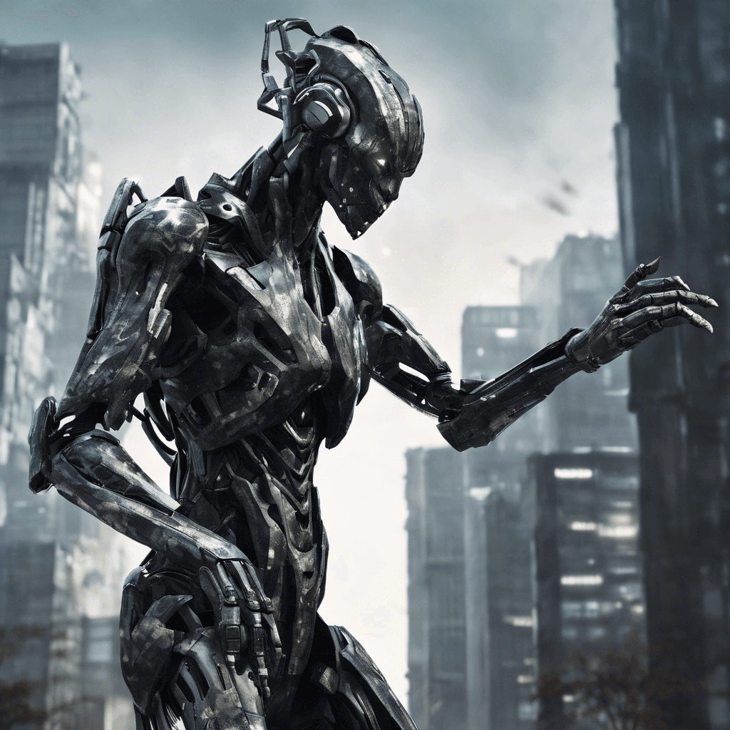 A humanoid figure clad in dark urban camo attire with a glistening cybernetic arm, equipped with monomolecular blades that retract and extend with a sharp hiss.