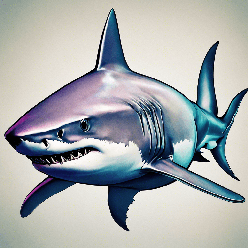 Shark has an unnerving presence, with his body enhanced by superior cybernetics that glisten with an iridescent sheen similar to shark skin. His eyes are piercing and cold, resembling those of a great white, and his movements are fluid yet predatory, exuding an aura of danger that chills the spine