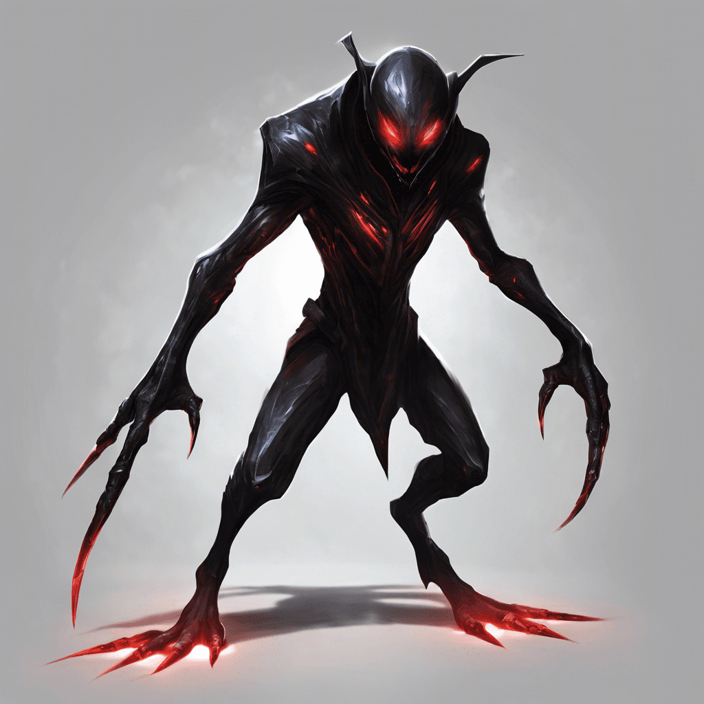 The Xenon Shadow is a stealthy alien assassin, cloaked in shimmering darkness. Its sharp claws and glowing red eyes strike fear into the hearts of its enemies, moving swiftly and silently to eliminate threats.