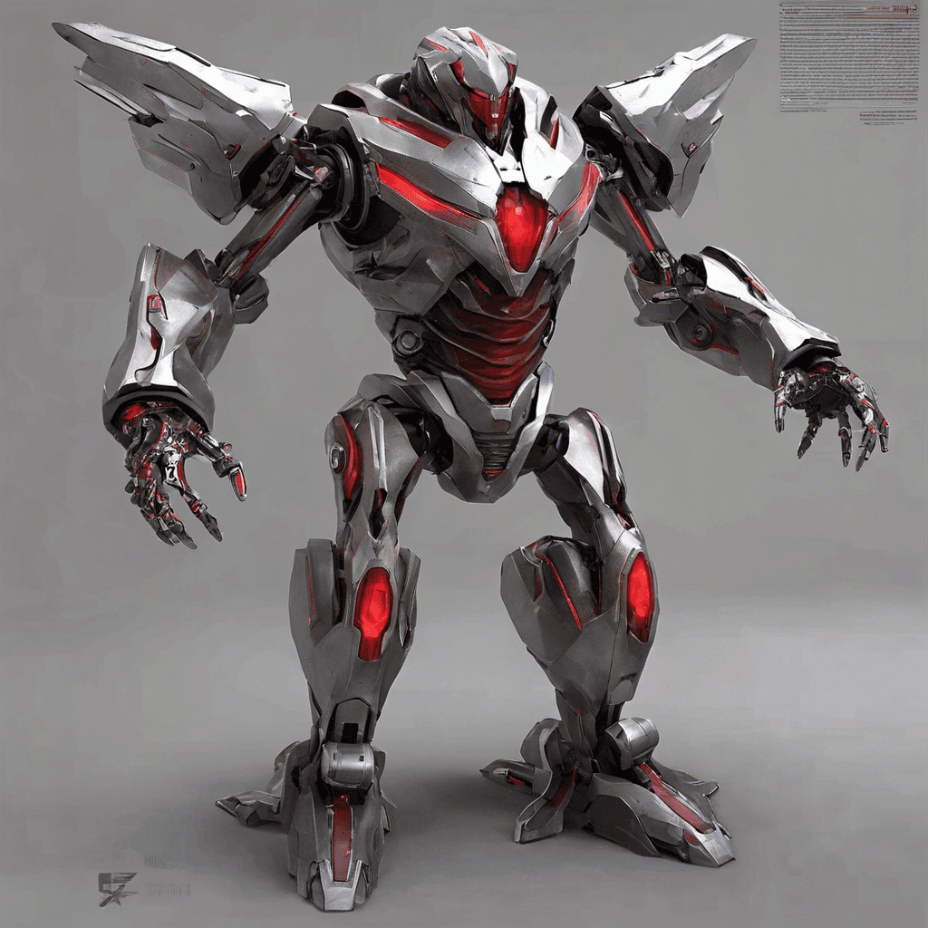 The Sentinel emanates a harsh metallic sheen, resembling a humanoid with angular edges and a dull silver finish. It moves with mechanical precision, embodying an advanced, no-frills design characteristic of a Syndicate's cold efficiency. Glimmering red sensors where eyes should be scan ceaselessly, searching to neutralize any threats. Its arms are outfitted with built-in blasters and it stands imposingly, ready to defend the Syndicate's interests with unyielding resolve.