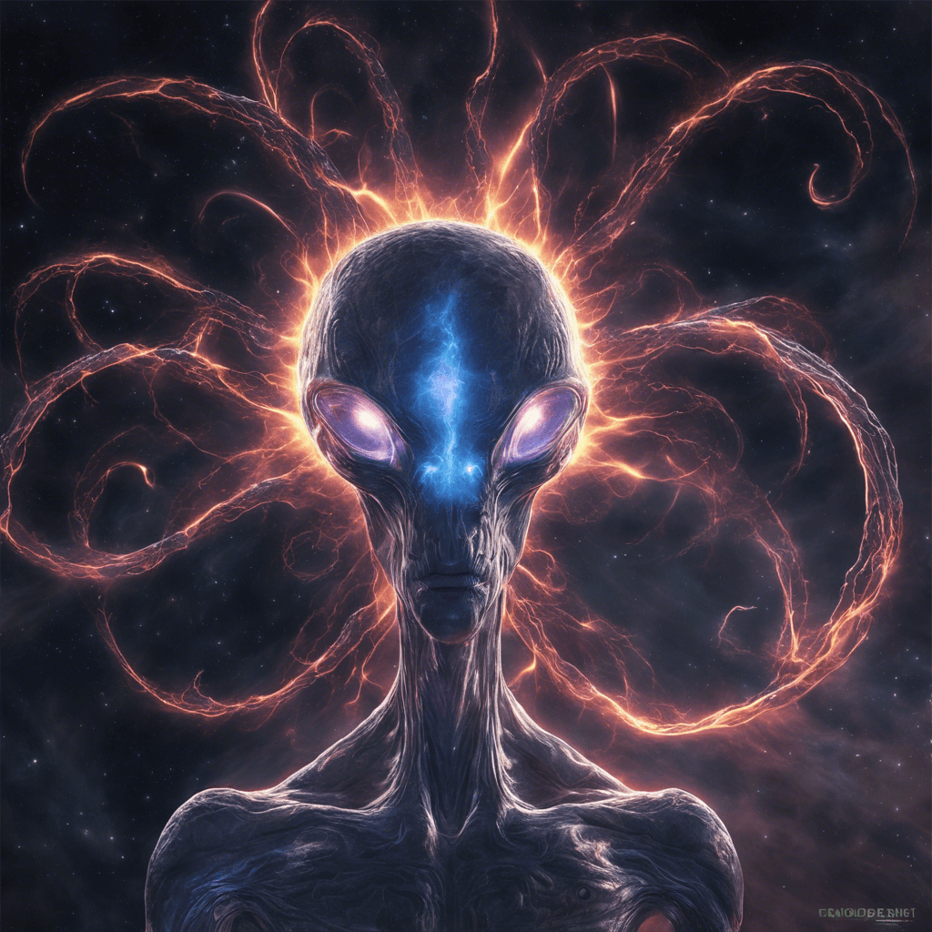 The Ionized Nebulon is a colossal alien entity composed of swirling energy and glowing plasma. It hovers ominously in the void, pulsating with power and emitting crackling tendrils of lightning. Its presence distorts reality, creating a sense of unease and disorientation.