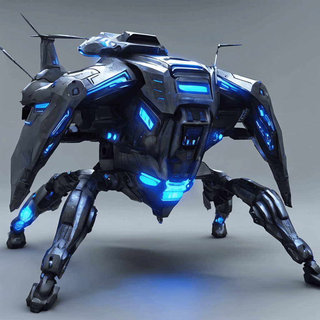 The Sentinel Drone is a sleek, metallic machine equipped with advanced sensors and devastating weaponry. Its body is adorned with glowing blue lights, indicating its hostile intent. It hovers effortlessly in the air, ready to strike at intruders.