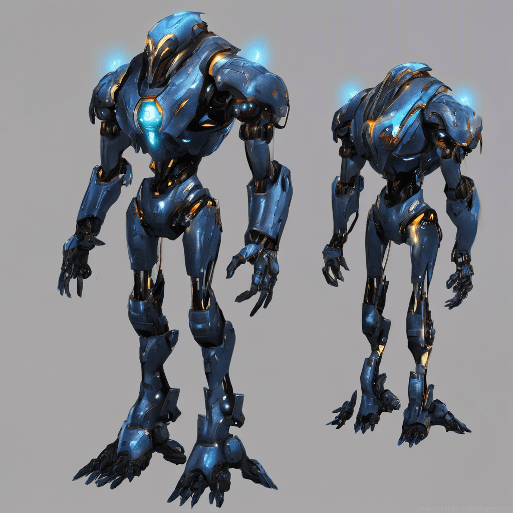 The Xenotech Sentinel is a towering robotic construct, with sleek, metallic armor adorned with pulsating energy cores. Its eyes glow with malevolent intent, and its limbs are equipped with deadly plasma cannons. It moves with surprising agility, despite its massive size.