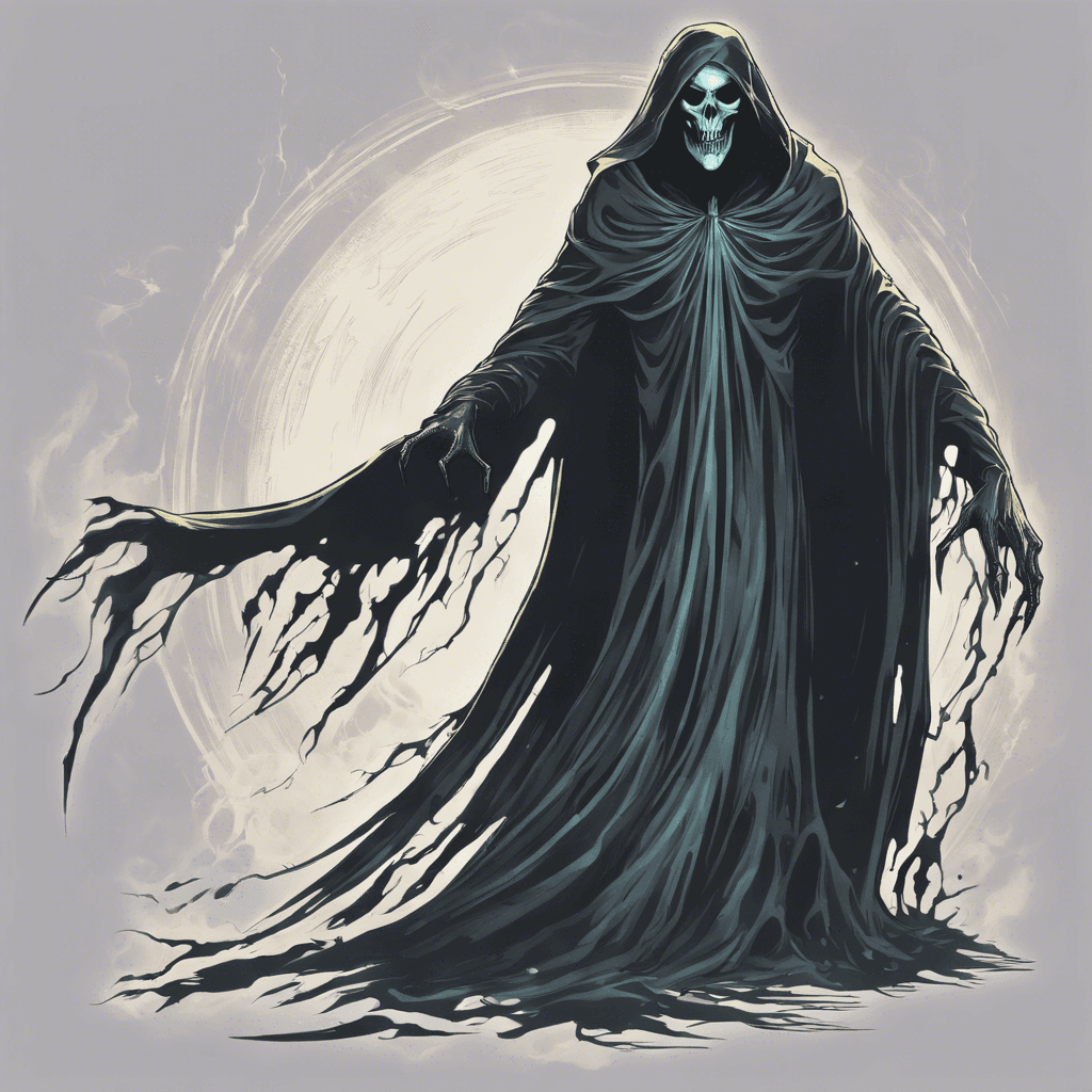 The Phantom Wraith is a spectral figure that glides effortlessly through the air, its translucent form flickering with an otherworldly light. Its eyes gleam with a malevolent energy, and its ghostly moans send chills down your spine.