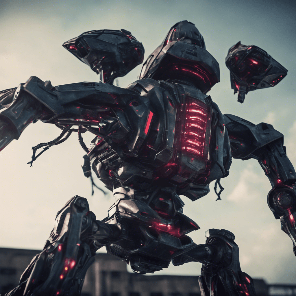 The Voidwalker Sentinel is a towering robotic guardian, its sleek metallic frame adorned with pulsing energy cores. It hovers ominously, emitting a low hum as it scans its surroundings with glowing red sensors. Its presence exudes an aura of ancient power and advanced technology.