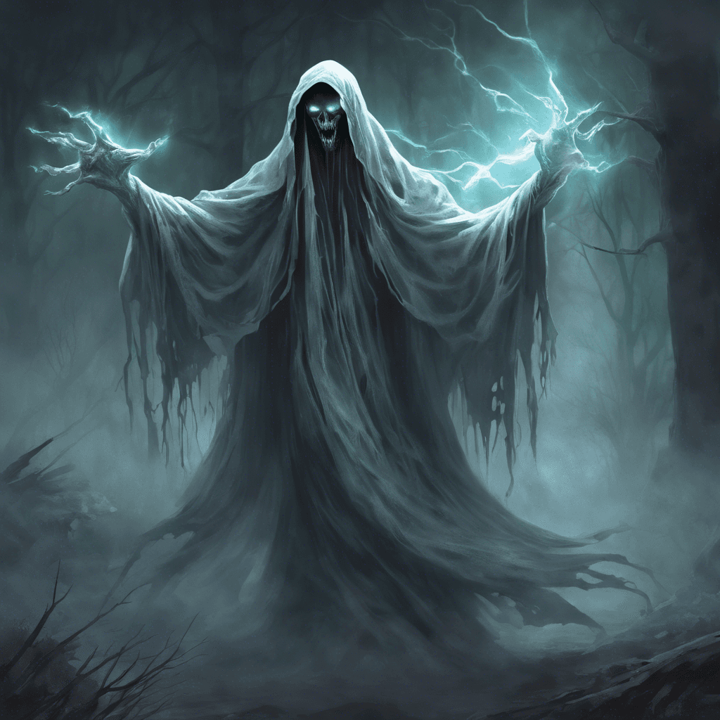 The Spectral Banshee is a ghostly figure cloaked in tattered, ethereal robes. Its eyes glow with an otherworldly light, and a chilling wail emanates from its spectral form, freezing the air around it. Those who gaze upon it feel a deep sense of dread and unease.