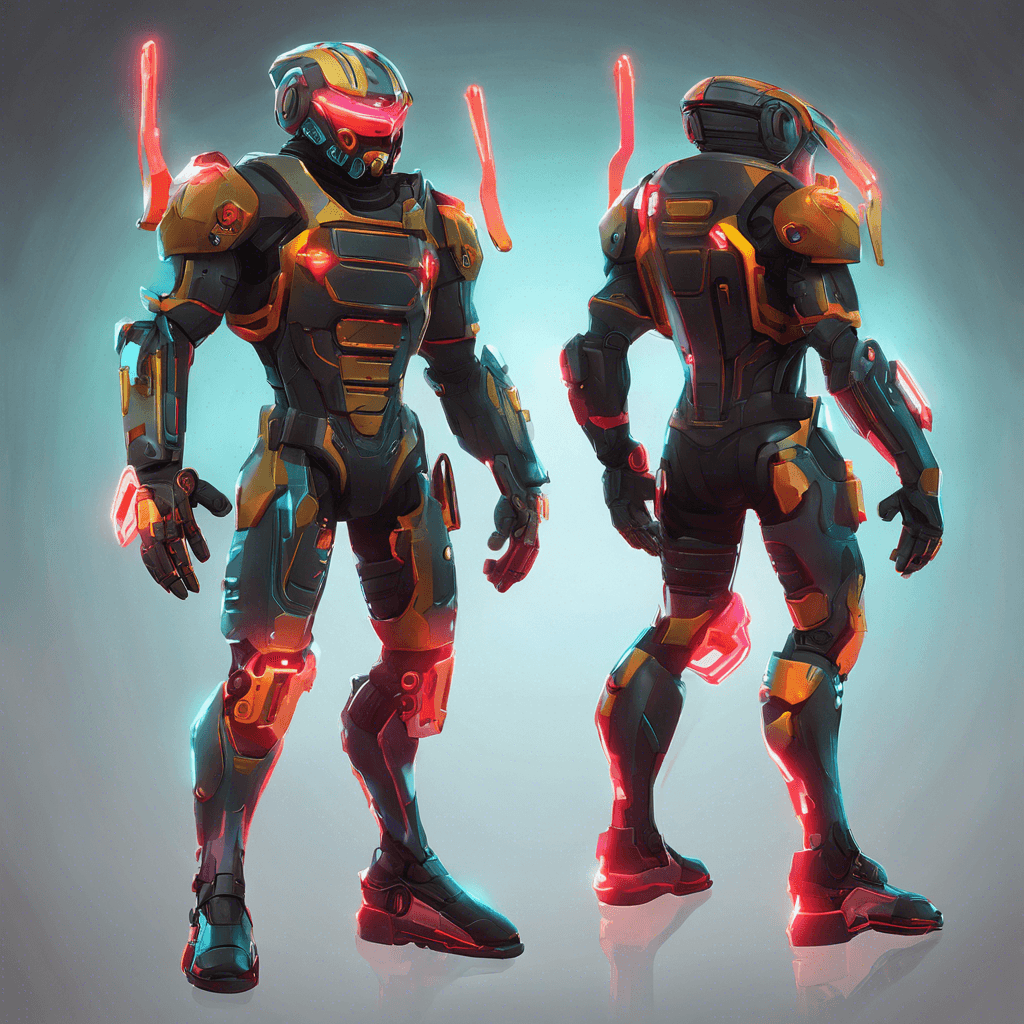 The Neon Striker is a cybernetically enhanced mercenary with a sleek metallic exoskeleton adorned with glowing neon accents. Its eyes are replaced with glowing red visors, and its limbs have been replaced with powerful cybernetic limbs capable of lightning-fast strikes.