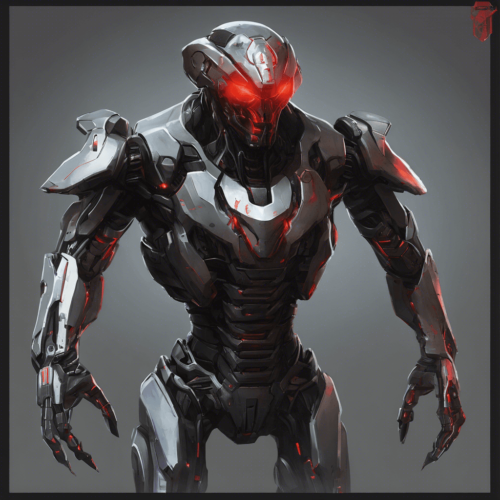 The Cybernetic Saboteur is a humanoid enemy with a sleek, metallic exoskeleton embedded with advanced cybernetic technology. It moves with agility and precision, its red glowing eyes scanning the surroundings. Its limbs are equipped with sharp blades and hidden compartments for various gadgets.