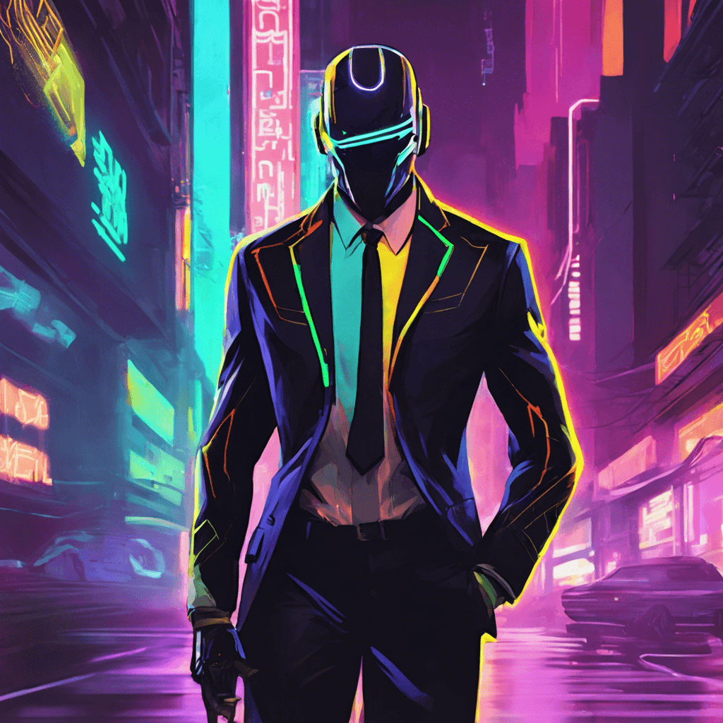 The Neon Assassin is a sleek and agile figure, clad in a suit that seems to blend seamlessly with the city's neon lights. Their cybernetic enhancements give them heightened reflexes and the ability to move silently through the shadows.