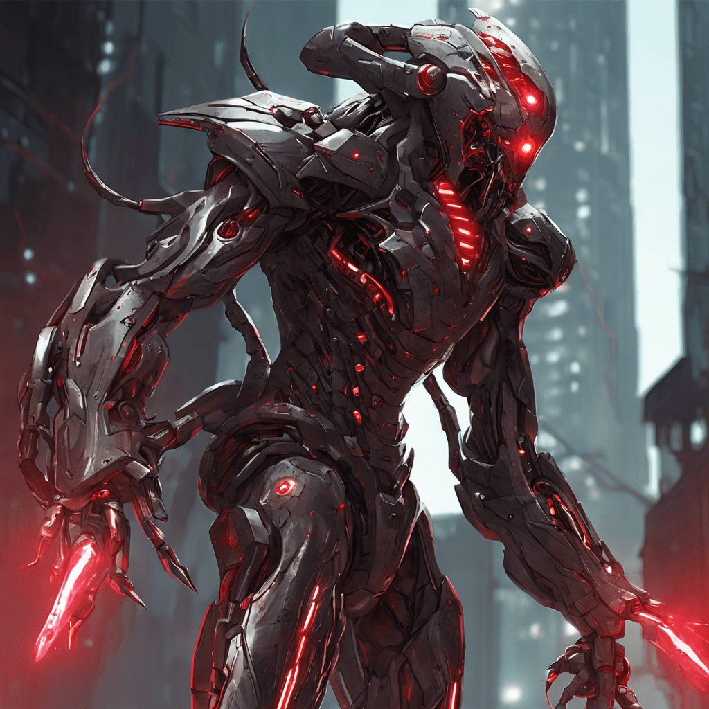 The ByteBane is a cybernetic assassin with a sleek metal body covered in intricate circuitry. Its glowing red eyes scan its surroundings with deadly precision, and its razor-sharp limbs are capable of slicing through steel effortlessly. A faint humming sound accompanies its every movement, sending shivers down the spine of any who face it.